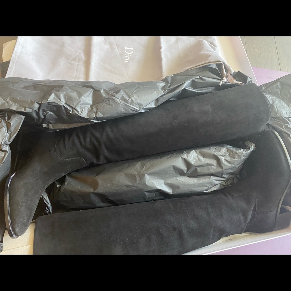 Dior Global over knee suede boots